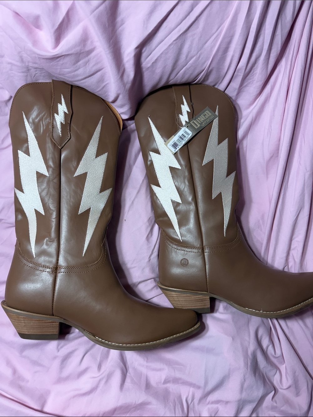 dingo Brown Western Lightning Heeled Boots